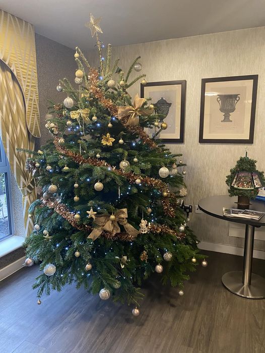 Our decorated Christmas tree at Ty Llandaff Care Home