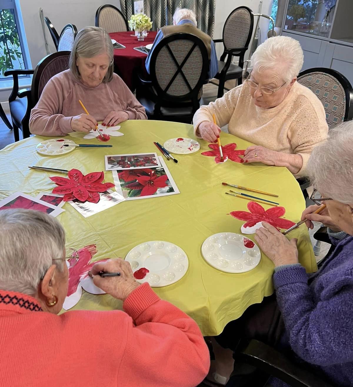 Our residents doing Christmas crafts at Ty Llandaff Care Home